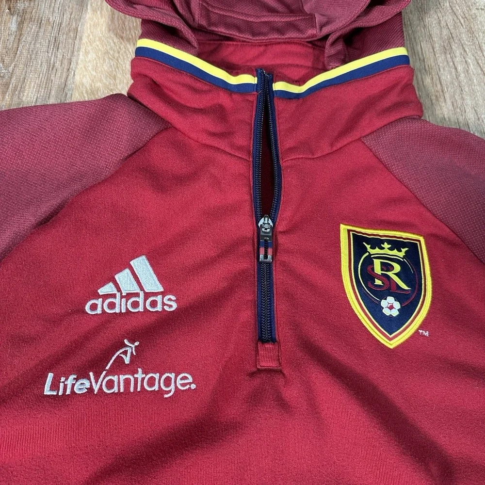 Adidas 2015 MLS Real Salt Lake Soccer Medium 1/4 Zip Training Hoodie Sweatshirt